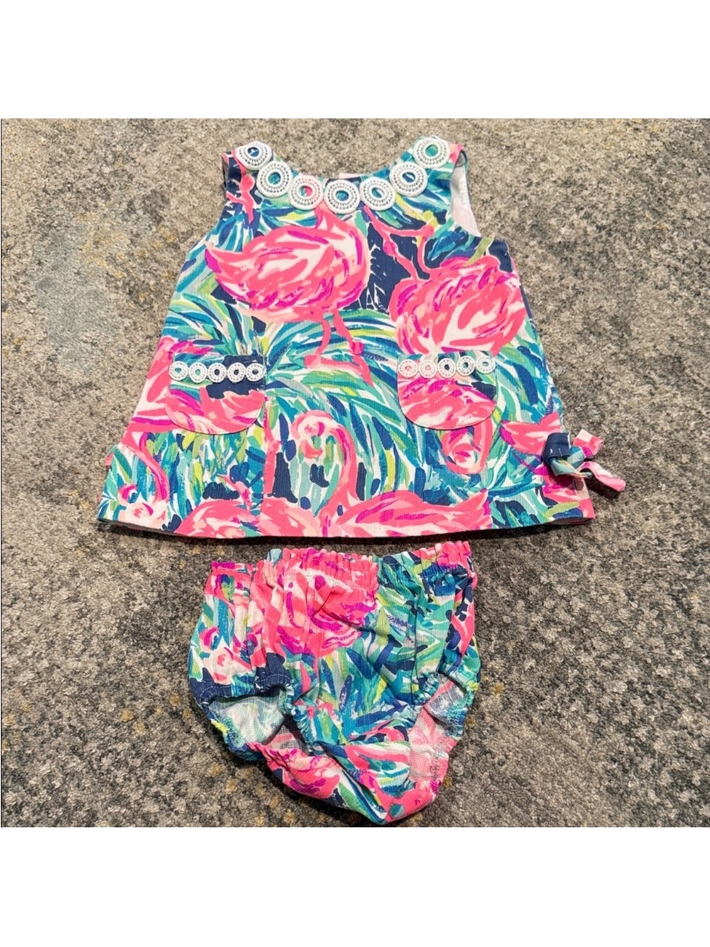 Lilly Pulitzer Pink & Blue Floral Tank Top with Matching Bloomers
